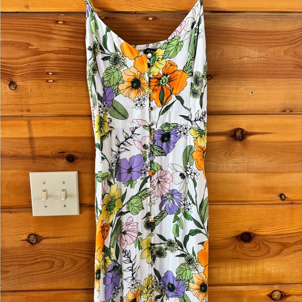 AFRM Floral Maxi Dress - White, Orange, Purple, Green